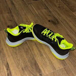 Under Armour Kids Sneakers Black and Neon Yellow